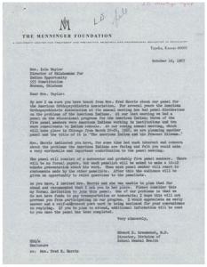 Invitation and Response to Participate in a Panel Discussion on American Indian Issues: A Historical Correspondence, 1967-09-27