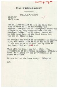 Invitation to Attend Bill Carmack&#39;s Speech at the National Association of Intergroup Relations Officials Event, 1967-01-01 - 1967-12-31