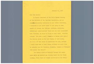 Invitation to Address the Falls Church Society on Native American Issues, 1967-10-16