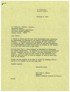 Correspondence Regarding the Women&#39;s Advisory Council on Poverty and Oklahomans for Indian Opportunity, 1967-12-29