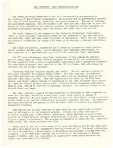 Empowering Low-Income Communities: An Overview of the Community Self-Determination Act, 1967-01-01 - 1968-12-31