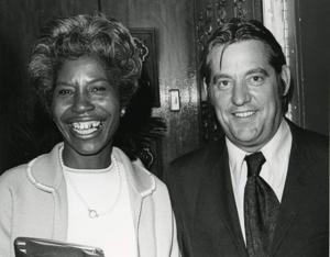 Fred R. Harris and Shirley Chisholm pose for a photo George T Kruse, photographer, 1963-01-01 - 1976-12-31