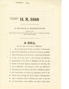 Relief Bill for the State of Oklahoma: H.R. 5568, 1951-01-01 - 1951-12-31