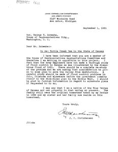 Support for a Comprehensive Watershed Program: Letters to Representative  Schwabe, 1951-08-31