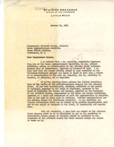 Letter to Congressman Cannon Regarding Arkansas River Multiple-Purpose Program, 1951-10-11