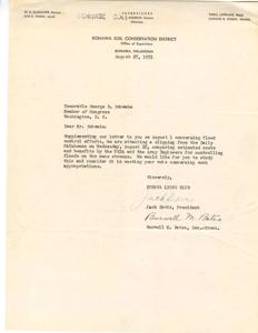 Concerns Regarding Flood Control Efforts: Letter to Honorable George B. Schwabe, 1951-08-27