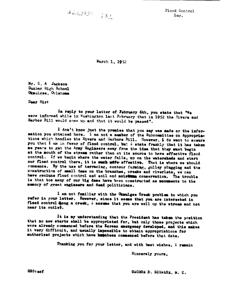 Seeking Support for Flood Control Legislation: A Call to Action, 1952-02-06