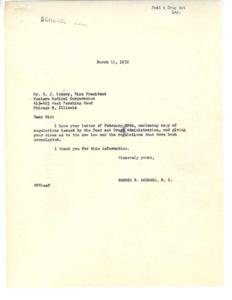 Opposition to Proposed Food &amp; Drug Act Regulations, 1952-02-05