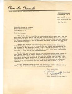 Urgent Appeal to Prevent Transfer of Air Transport Planes to Chinese Communists, 1951-05-23