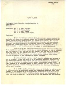 National Leaders&#39; Disunity and Lack of Information: A Concerned Congressman&#39;s Response, 1951-04-14