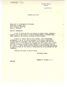 Supporting Ex-President Hoover&#39;s Foreign Policy: A Letter from George B. Schwabe, 1950-12-20