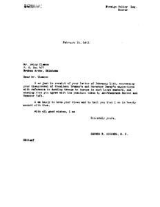Supporting Hoover and Taft: A Letter from George B. Schwabe, 1951-02-23