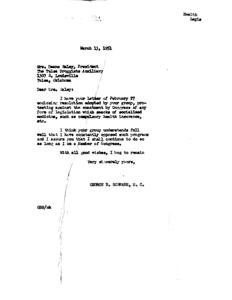 Resolution Against Socialized Medicine: A Letter to Congress, 1951-02-27
