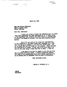 Concerns Regarding Housing Legislation: A Constituent&#39;s Letter, 1951-03-16