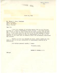 Opposition to Public Housing: A Letter from George B. Schwabe, 1952-03-20