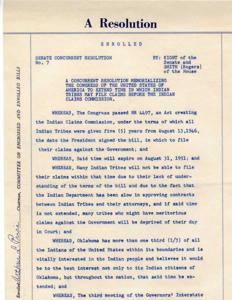Resolution to Extend Time for Indian Tribes to File Claims Before the Indian Claims Commission, 1951-08-13