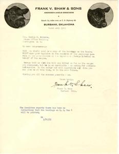 Inquiry Regarding Bacone Bill Hearings and Committee Reaction, 1951-01-01 - 1951-12-31