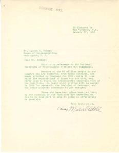 Letter to Representative Schwab Regarding Funding for the National Institute of Neurological Diseases and Blindness, 1952-01-17