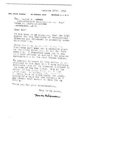 Letter to Congressman Advocating for Increased Funding for Neurological Disease Research, 1945-01-01 - 1945-12-31