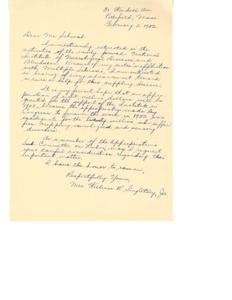 Support for the National Institute of Neurological Diseases and Multiple Sclerosis, 1952-02-02
