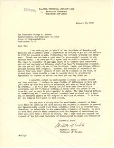 Urgent Funding Needed for Neurological Research: A Plea to the Appropriations Sub-committee on Labor, 1952-01-23