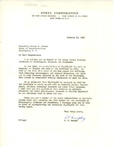 Urgent Appeal for Increased Funding for the National Institute of Neurological Diseases and Blindness, 1952-01-23