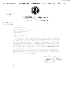 Expansion of Training Opportunities for Cerebral Palsy Rehabilitation Institute, 1952-01-19