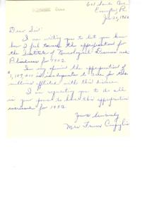 Urgent Appeal for Increased Funding to Fight Blindness, 1952-01-21
