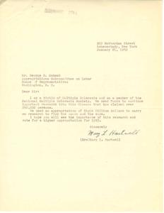 Urgent Appeal for Multiple Sclerosis Research Funding, 1952-01-01 - 1952-12-31