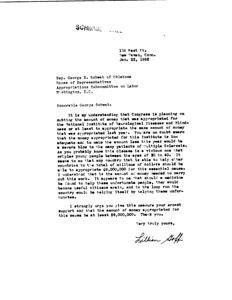 Urgent Appeal for Funding for National Institute of Neurological Diseases and Blindness, 1952-01-01 - 1952-12-31