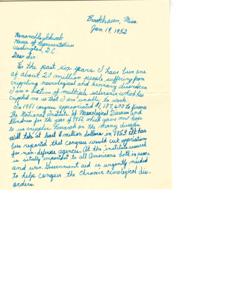 Urgent Appeal for Funding for Neurological Research, 1952-01-01 - 1952-12-31
