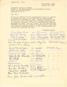Supporting Increased Funding for the Institute of Neurological Diseases and Blindness, 1952-01-19