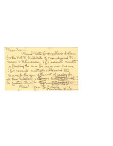 Request for Funding for Neurological Research for Blindness and Diseases, 1952-01-01 - 1952-12-31