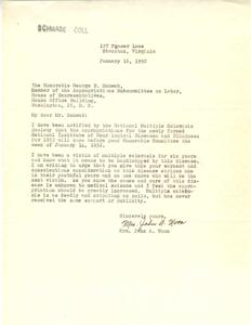 Urgent Appeal for Increased Funding for National Institute of Neurological Diseases and Blindness, 1952-01-14