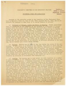 Procedural Rules and Regulations for Fair Employment Practice in Oklahoma, 1945-01-01 - 1946-12-31