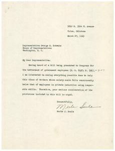 Letter to Representative George B. Schwabe Advocating for Better Compensation for Government Employees, 1945-03-27