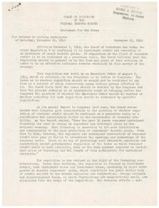 Revised Regulation W: Consumer Credit Stability in 1946, 1946-11-15