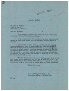 Concerns Regarding Regulation W: A Letter to Congressman Schwabe, 1946-11-20