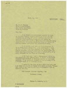 Postwar Planning Funding for Cities: A Letter from Congressman Schwabe, 1945-03-21