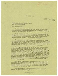 Update on Federal Works Agency Aid for Oklahoma Municipalities, 1945-03-27