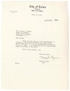 Letter to Hon. George B. Schwabe regarding Title V of the War Mobilization and Reconversion Act of 1944, 1945-03-23