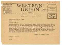 Important Approval of Grants for Tulsa Projects, 1945-06-27