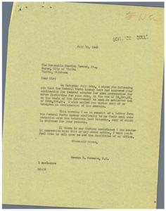 Federal Funding Approval for Water Facilities in Vinita, Oklahoma, 1945-07-14