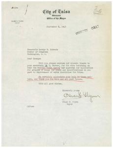 Approval of Water Facilities Improvement in Tulsa, 1945-09-04