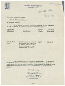Allocation of Lanham Act Funds for Assistance in School Facilities Maintenance and Operation in Pryor, Oklahoma, 1945-07-01