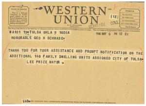 Important Notification Regarding Additional Family Dwelling Units Approved for Tulsa, 1946-05-07