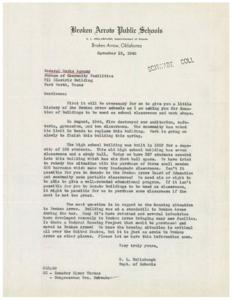 Request for Donation of Buildings and Housing Solutions for Broken Arrow Public Schools, 1946-11-19