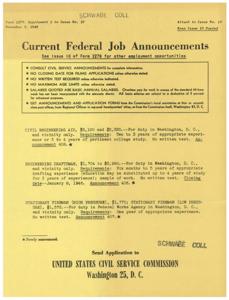 Federal Job Announcements Supplement: Issue No. 10, 1945-11-05