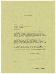 Request for Extension Service Publication No. 97 on Fish Feeding With Commercial Fertilizer, 1945-05-15