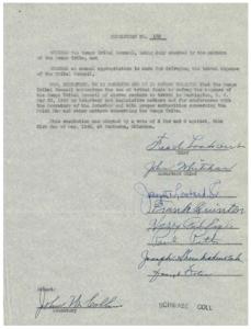 Resolution No. 182: Authorization of Tribal Council Travel Expenses to Washington, D.C., 1945-05-25
